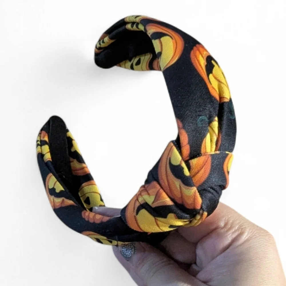 NEW Halloween Pumpkin Headband Theme Orange Knot Accessory
